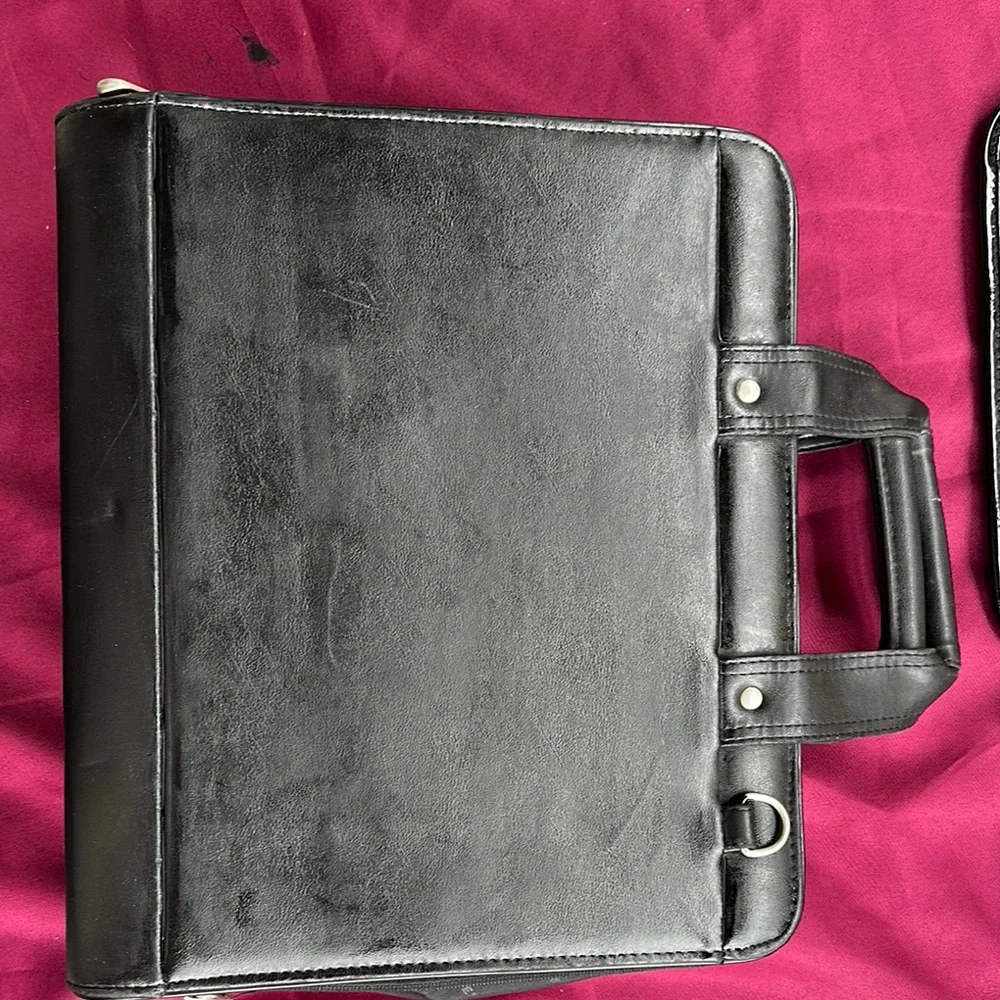Black Leather Men's Briefcase - Picture 2 of 6
